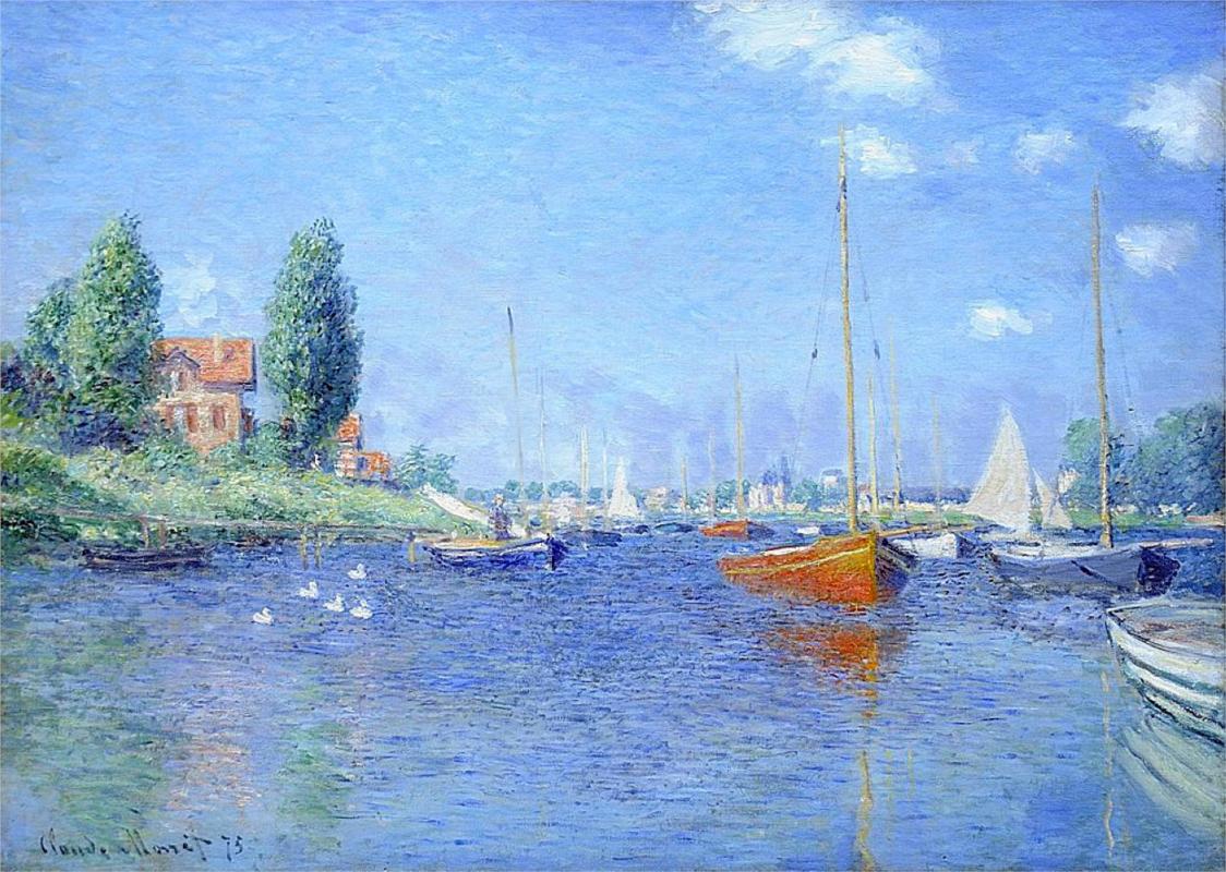 ed Boats, Argenteuil, 1875 - Claude Monet Paintings